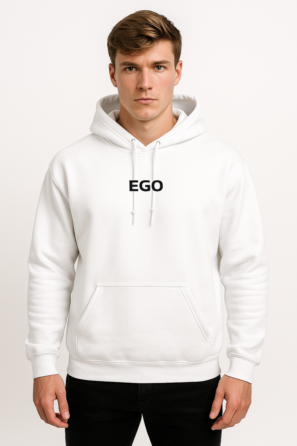 Sweat à capuche blanc EGO