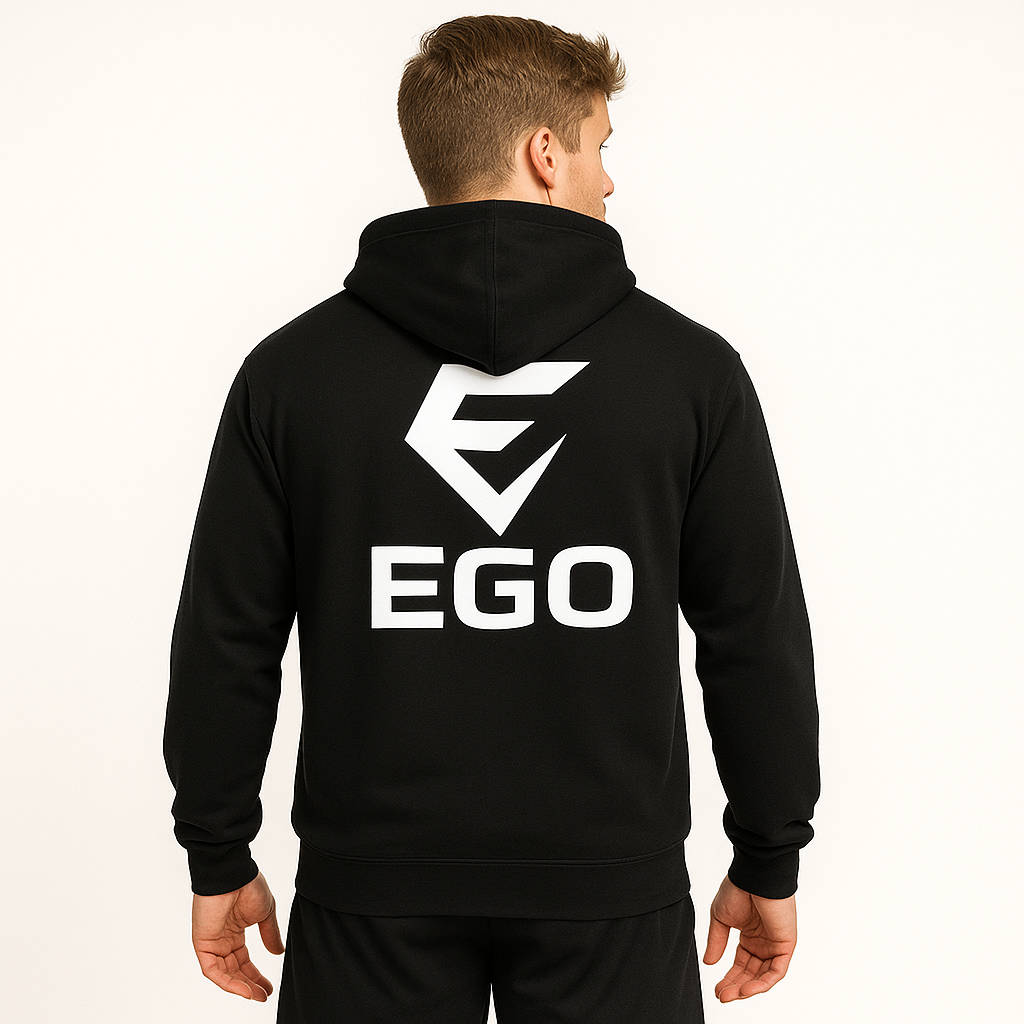 Sweat à capuche noir EGO